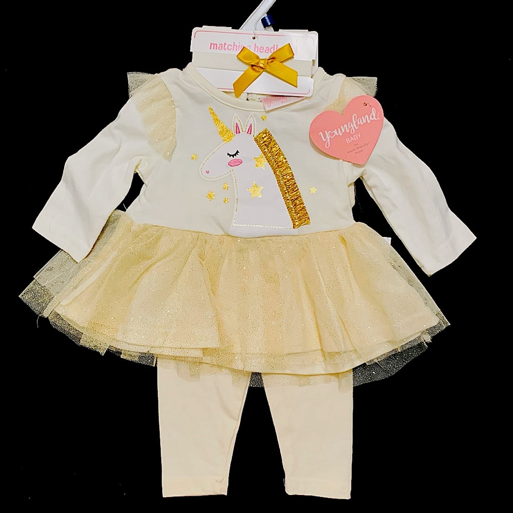 BabyGirl_2PcSet wHeadband_NWT_3Mnths